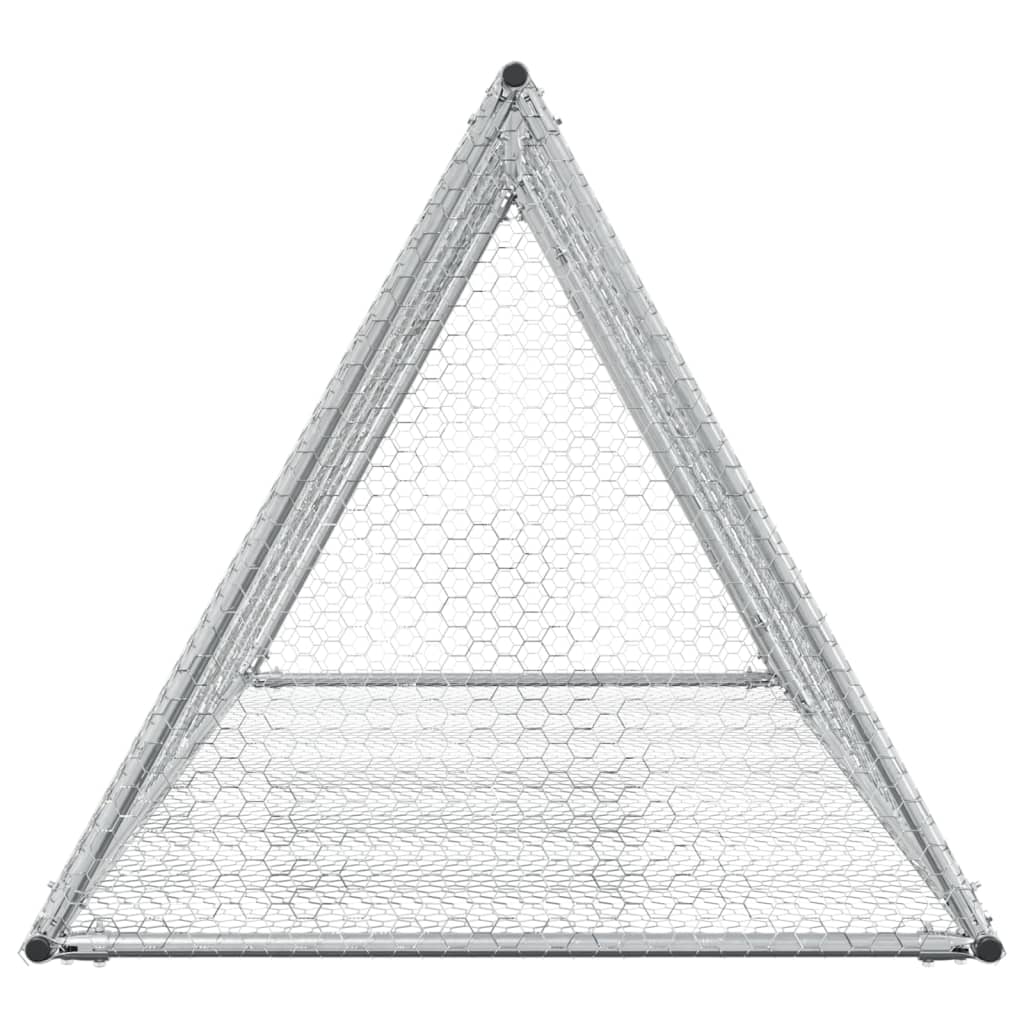 Konijnenkooi 200X105X91 Cm Gegalvaniseerd Staal Zilverkleurig Donkerbruin