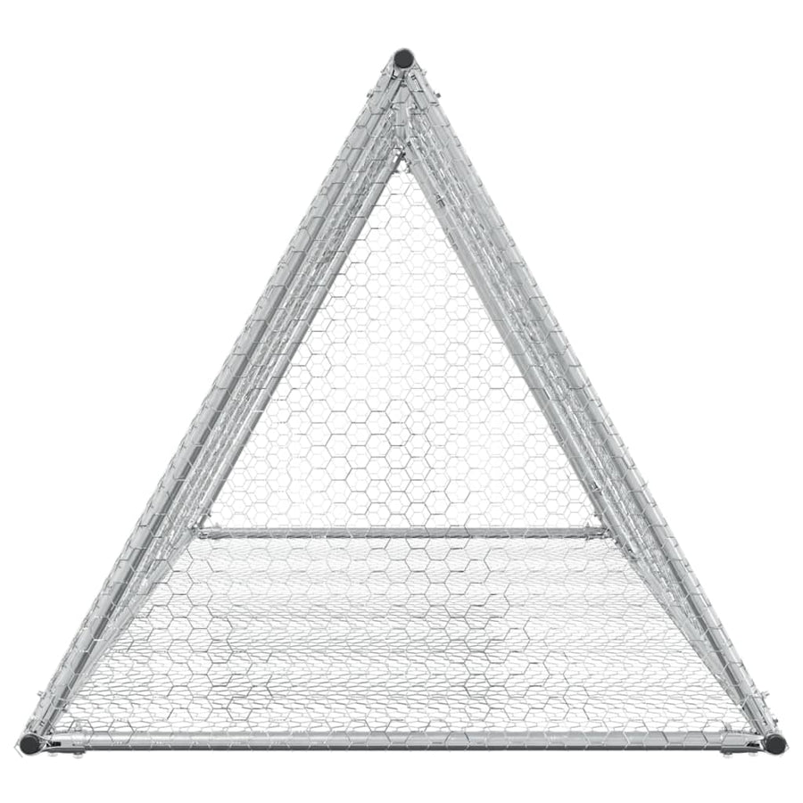 Konijnenkooi 200X105X91 Cm Gegalvaniseerd Staal Zilverkleurig Donkerbruin