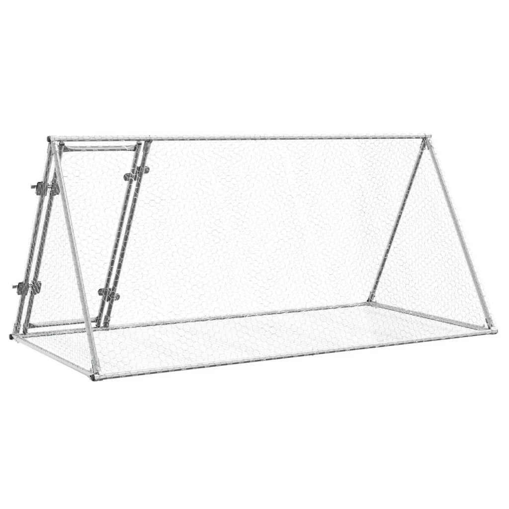 Konijnenkooi 200X105X91 Cm Gegalvaniseerd Staal Zilverkleurig Donkerbruin