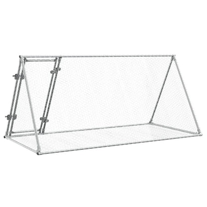 Konijnenkooi 200X105X91 Cm Gegalvaniseerd Staal Zilverkleurig Donkerbruin