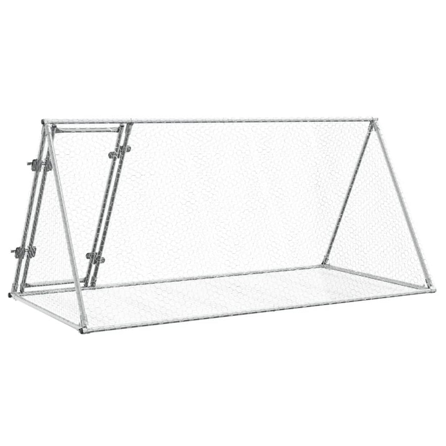 Konijnenkooi 200X105X91 Cm Gegalvaniseerd Staal Zilverkleurig Donkerbruin