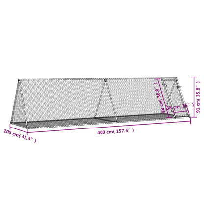 Konijnenkooi 400X105X91 Cm Gegalvaniseerd Staal Zilverkleurig