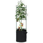 Tomato Cages with Planter Bag 4 pcs 116 cm Steel and Polypropylene