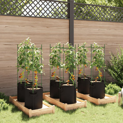 Tomatenkooien met plantenzak 6 st 116 cm staal en polypropeen