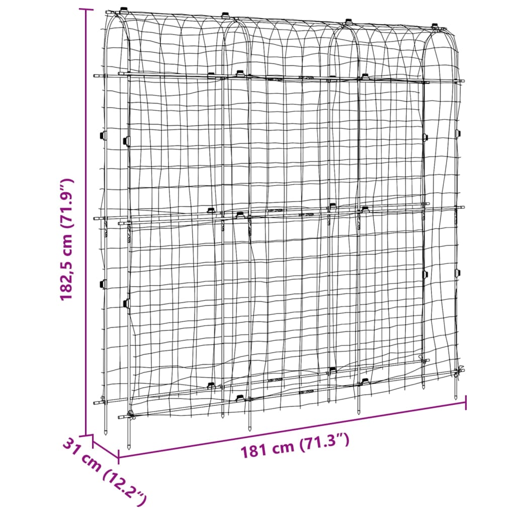 Plantenklimrekken 4 st U-frame staal