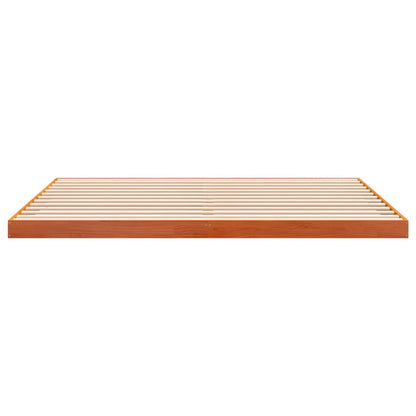Bedframe massief grenenhout wasbruin 200x200 cm