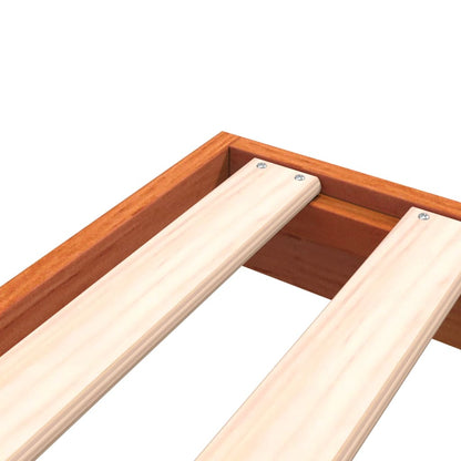 Bedframe massief grenenhout wasbruin 200x200 cm