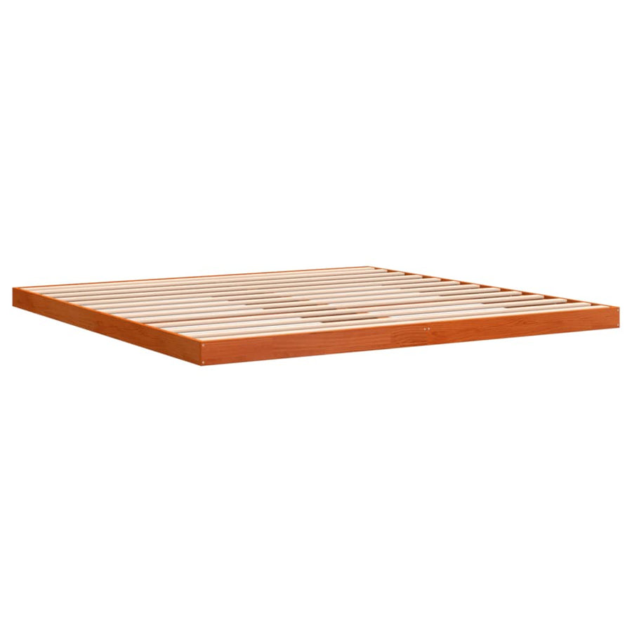 Bedframe massief grenenhout wasbruin 180x200 cm