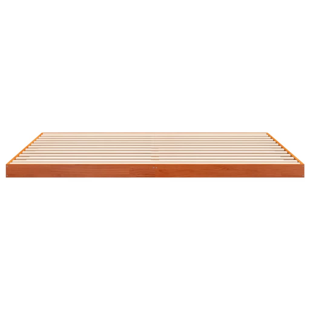 Bedframe massief grenenhout wasbruin 180x200 cm