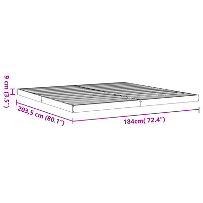Bedframe massief grenenhout wasbruin 180x200 cm