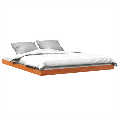 Bedframe massief grenenhout wasbruin 150x200 cm