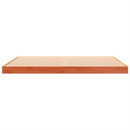 Bedframe massief grenenhout wasbruin 150x200 cm