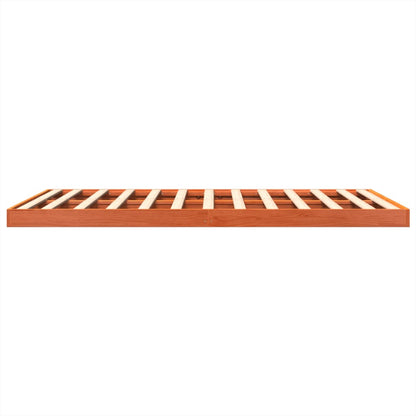 Bedframe massief grenenhout wasbruin 150x200 cm