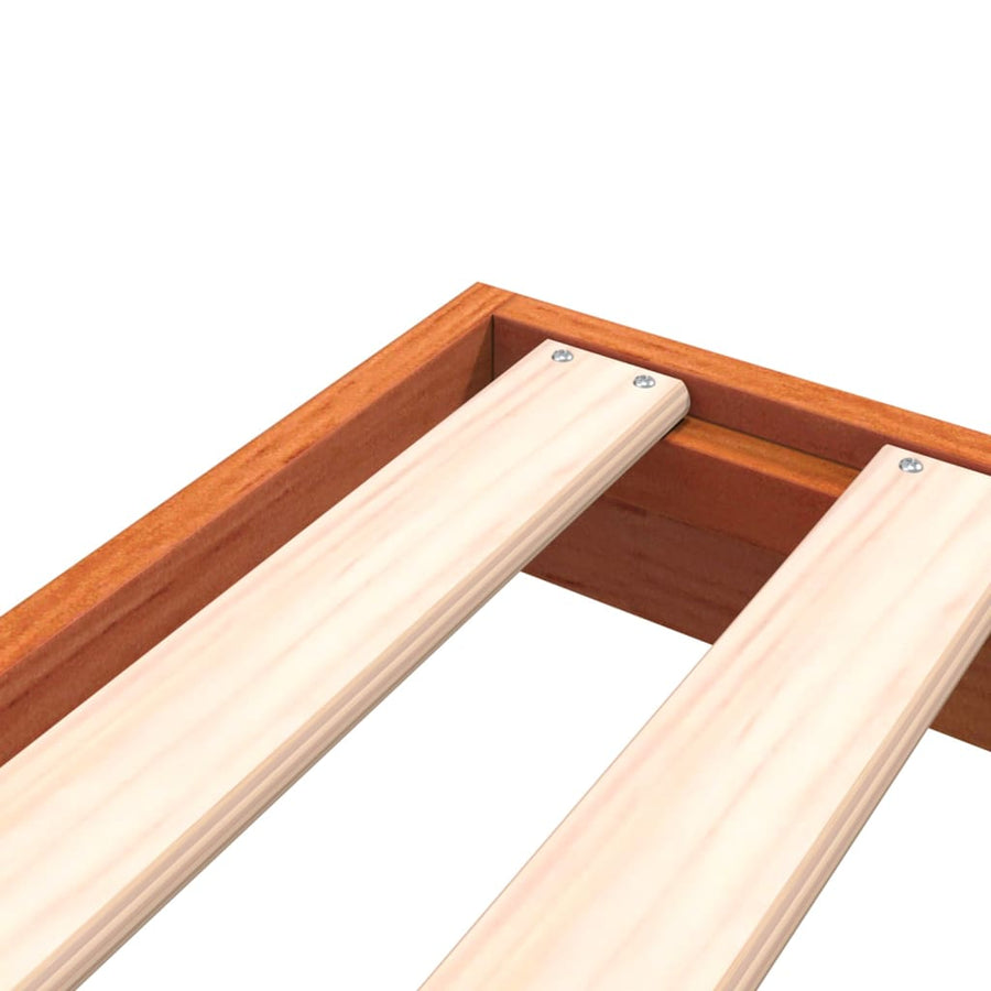 Bedframe massief grenenhout wasbruin 150x200 cm