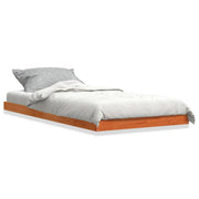 Bedframe massief grenenhout wasbruin 100x200 cm