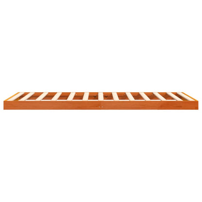 Bedframe massief grenenhout wasbruin 90x200 cm