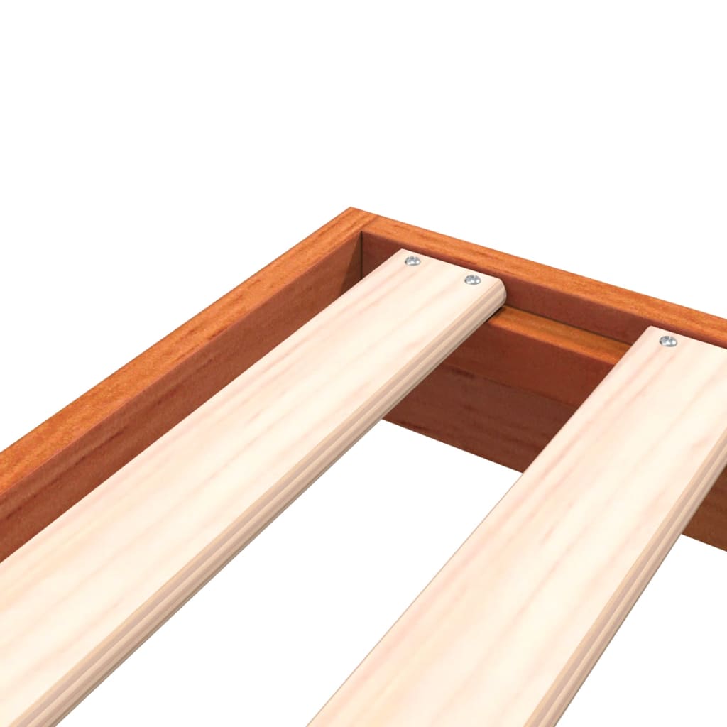 Bedframe massief grenenhout wasbruin 90x200 cm