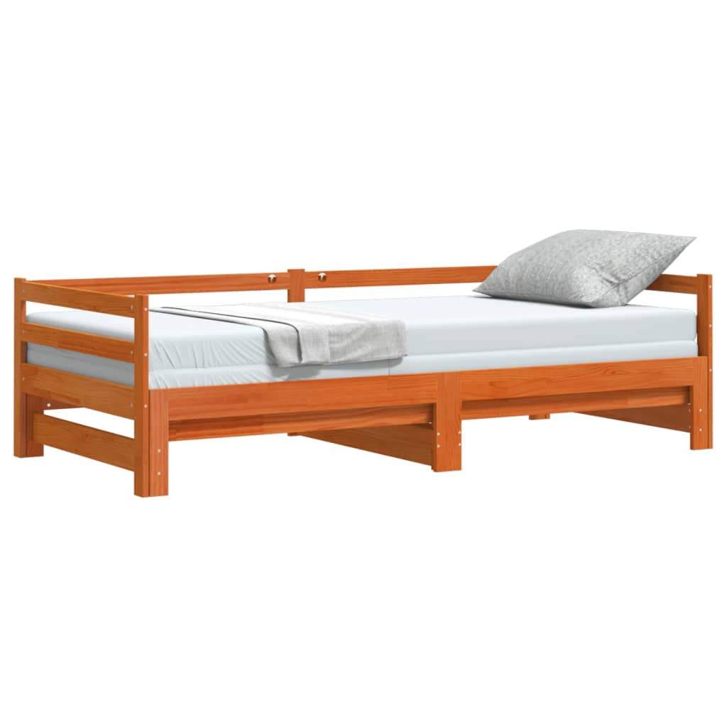 Slaapbank met onderschuifbed 90x190 cm massief grenenhout