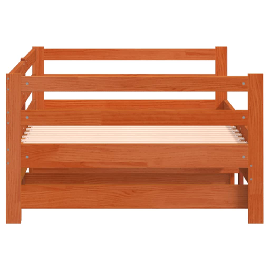 Slaapbank met onderschuifbed 90x190 cm massief grenenhout