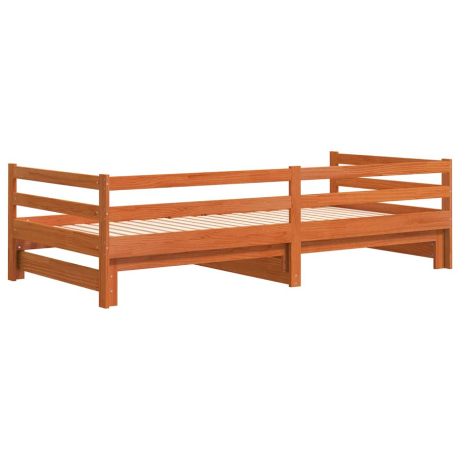 Slaapbank met onderschuifbed 90x190 cm massief grenenhout