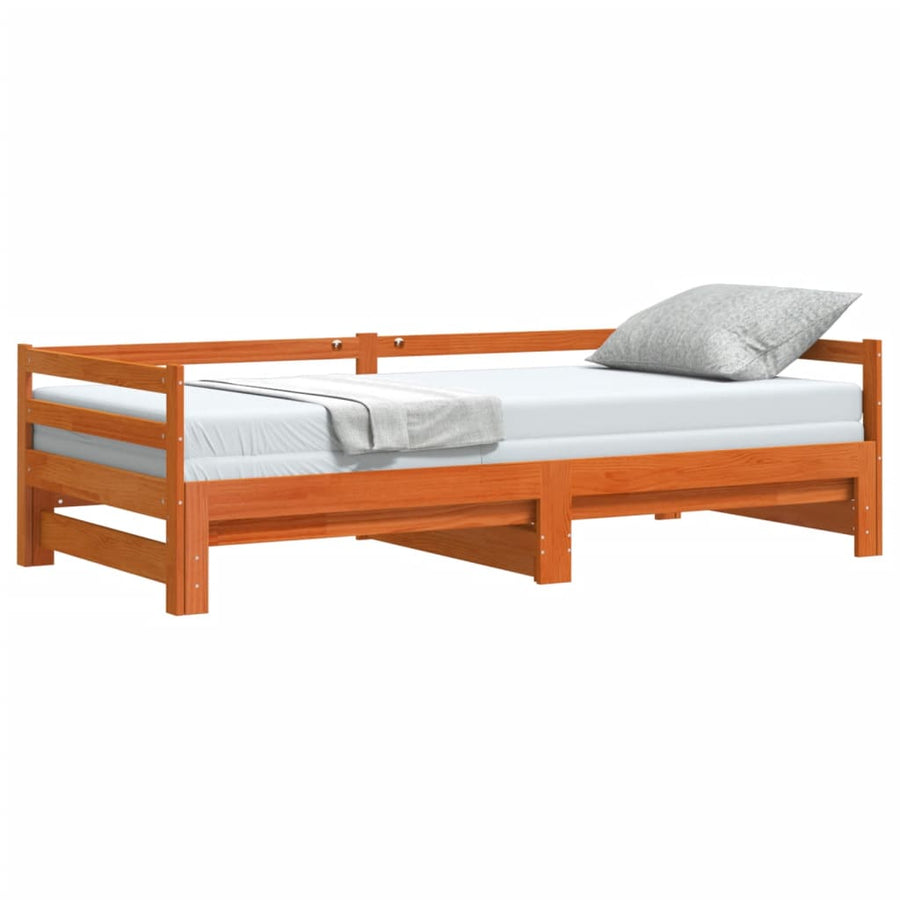 Slaapbank met onderschuifbed 80x200 cm massief grenenhout