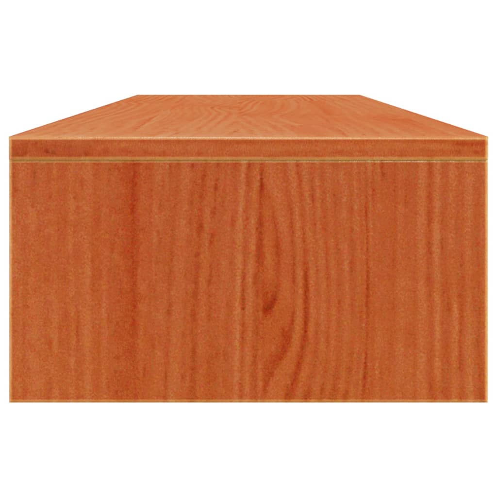 Monitorstandaard 100x27x15 cm massief grenenhout wasbruin