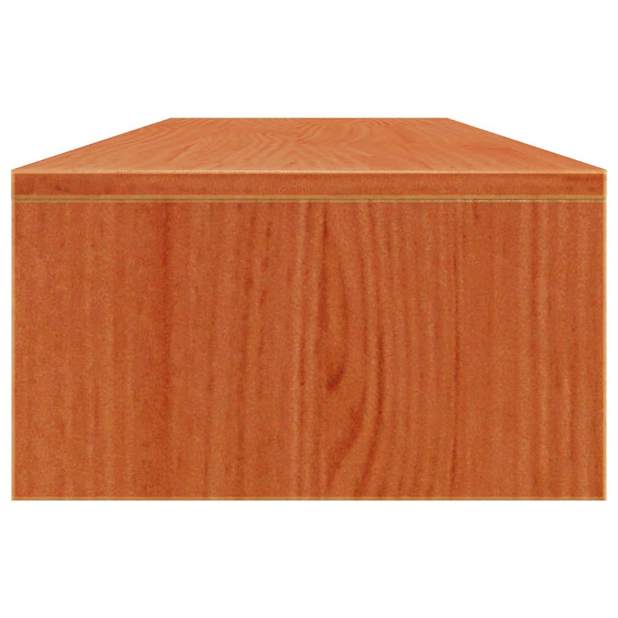 Monitorstandaard 100x27x15 cm massief grenenhout wasbruin