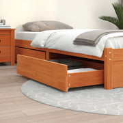 Bedlades 4 st massief grenenhout 90x57x18 cm wasbruin