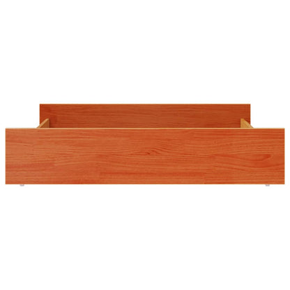 Bedlades 2 st massief grenenhout wasbruin