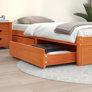 Bedlades 2 st massief grenenhout wasbruin 95x103x18 cm