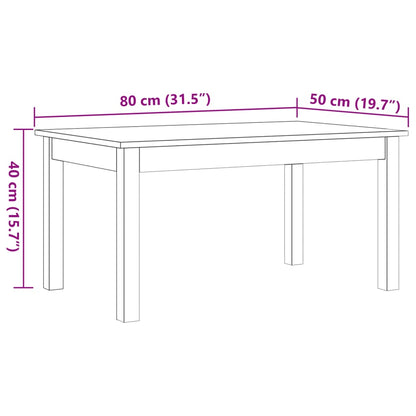 Salontafel 80x50x40 cm massief grenenhout wasbruin