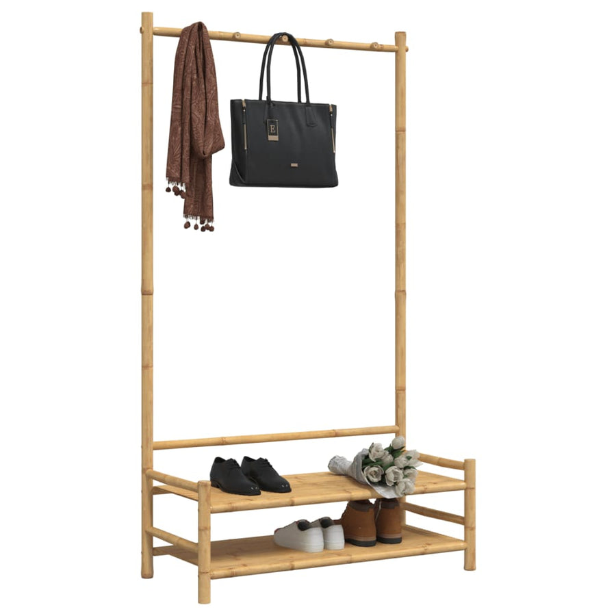 Kledingrek met schappen 103x40x183 cm bamboe