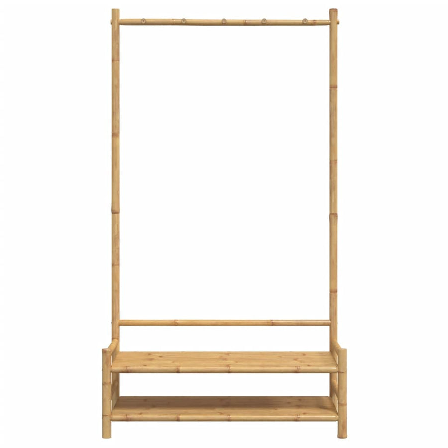 Kledingrek met schappen 103x40x183 cm bamboe