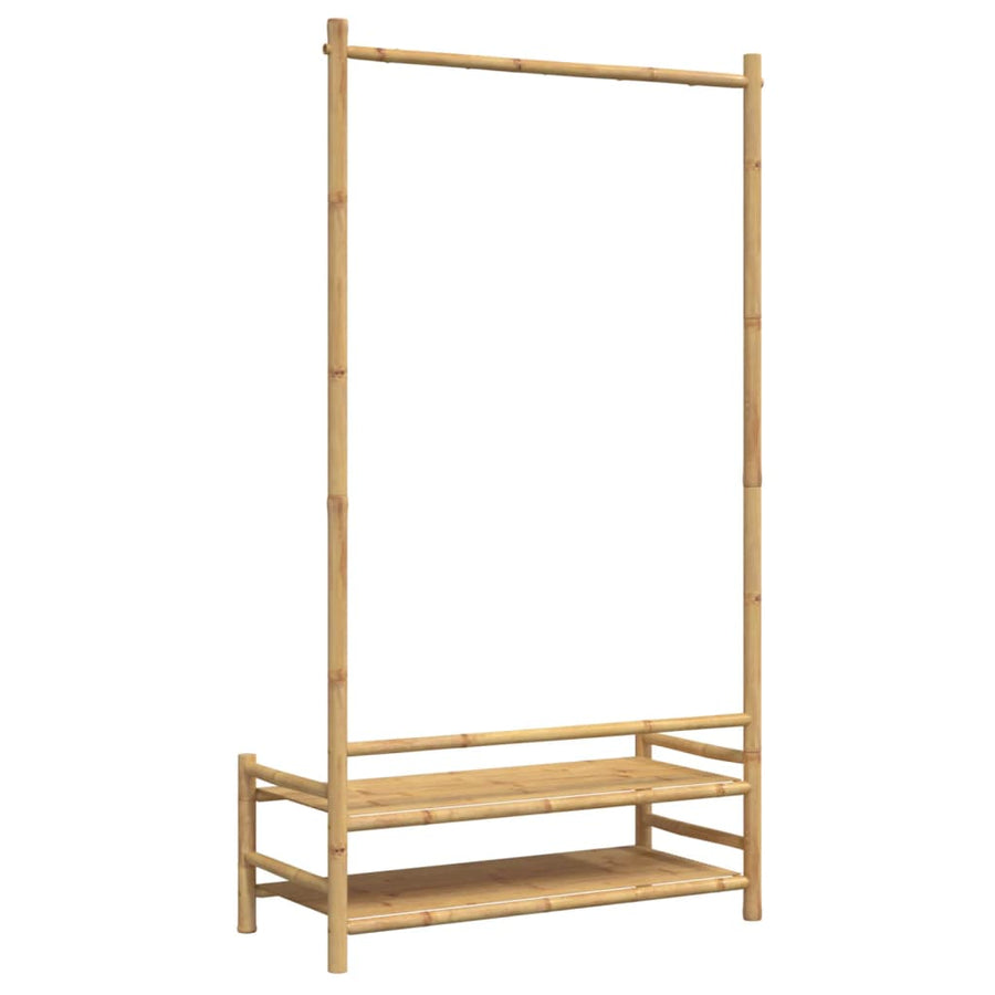 Kledingrek met schappen 103x40x183 cm bamboe