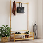Kledingrek bamboe 103x40x183 cm met schappen