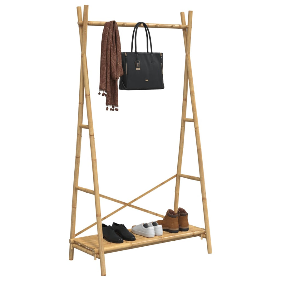 Kledingrek met schap 102x50x190 cm bamboe