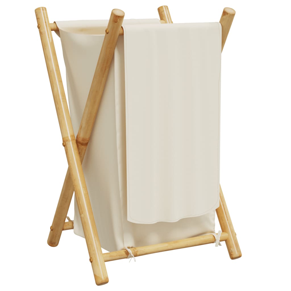 Wasmand 41,5x36x63,5 cm bamboe crèmewit