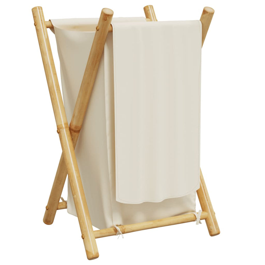 Wasmand 41,5x36x63,5 cm bamboe crèmewit