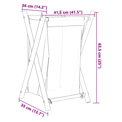 Wasmand 41,5x36x63,5 cm bamboe crèmewit