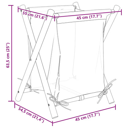 Wasmand 45x55x63,5 cm bamboe crèmewit