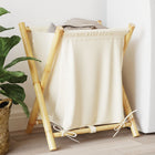 Laundry basket 45x55x63.5 cm bamboo cream white