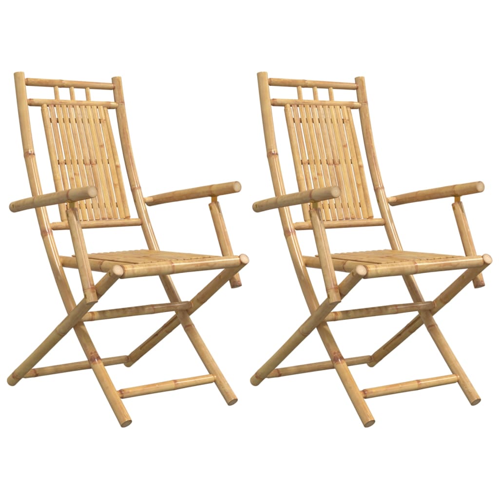 Tuinstoelen 2 st inklapbaar 53x66x99 bamboe