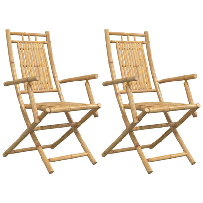 Tuinstoelen 2 st inklapbaar 53x66x99 bamboe