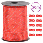 Guy rope with reflective strips and tensioners 50 m 3 mm