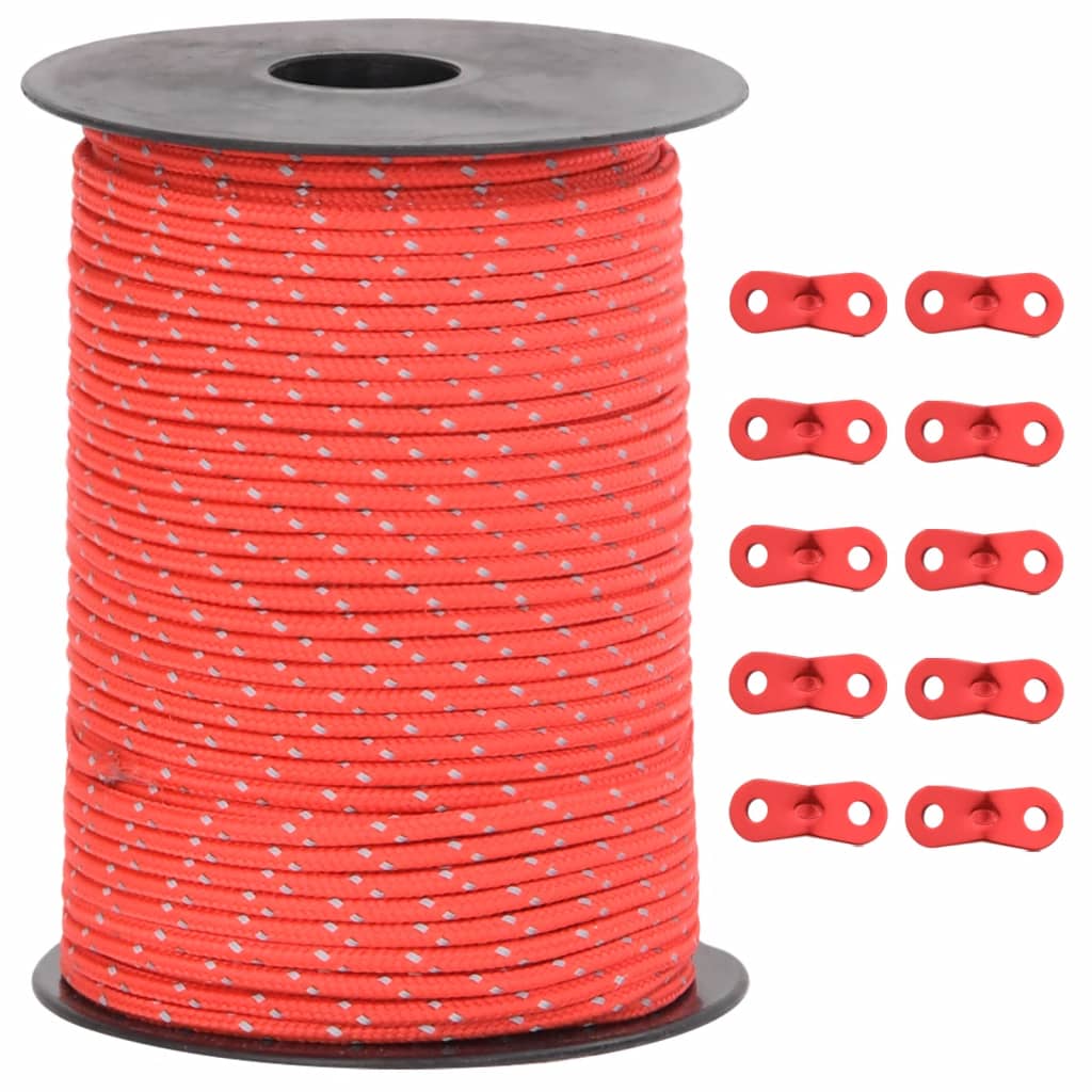 Tentscheerlijn met reflecterende strips en spanners 50 m 3 mm
