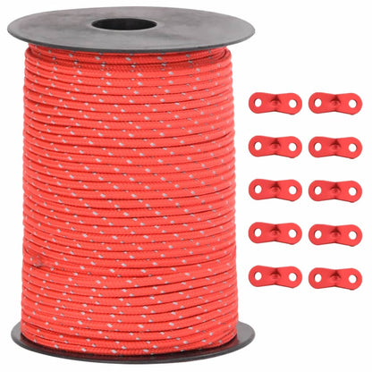 Tentscheerlijn met reflecterende strips en spanners 50 m 3 mm