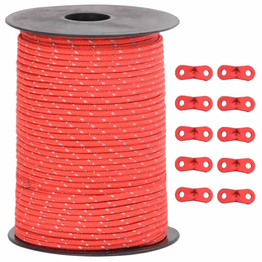 Tentscheerlijn met reflecterende strips en spanners 50 m 3 mm
