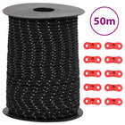 Guy rope with reflective strips and tensioners 50 m 3 mm