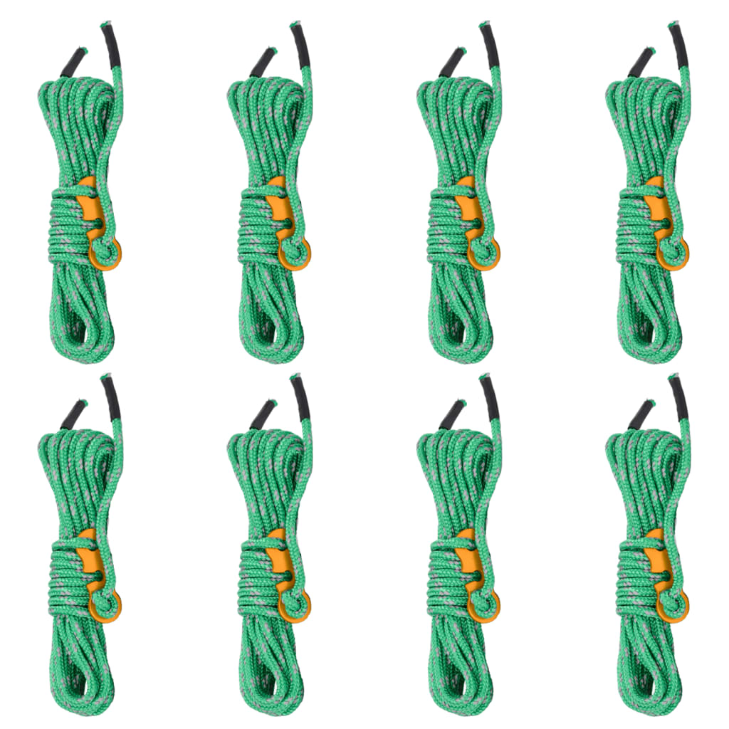 Tentscheerlijnen met spanners 8 st reflecterend 4 m 4 mm