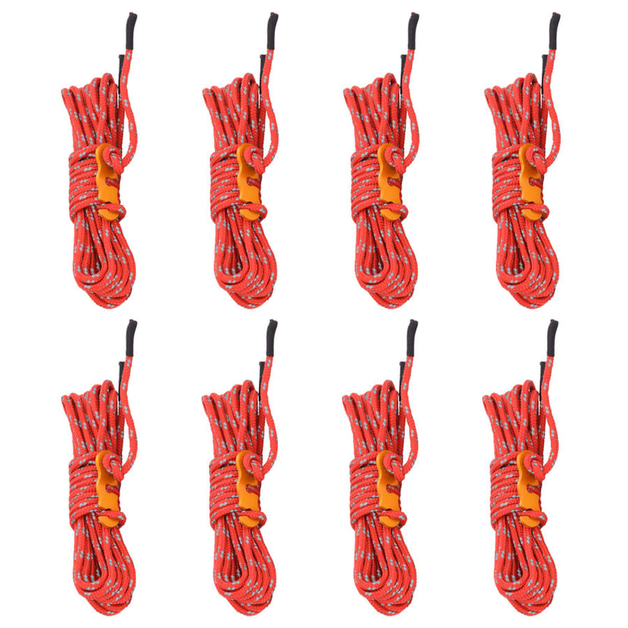 Tentscheerlijnen met spanners 8 st reflecterend 4 m 4 mm